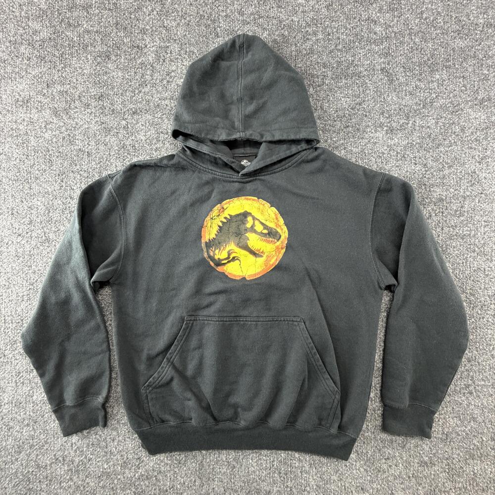 Jurassic World Hoodie Youth XL Black T-Rex Pullover Fleece Sweatshirt Graphic